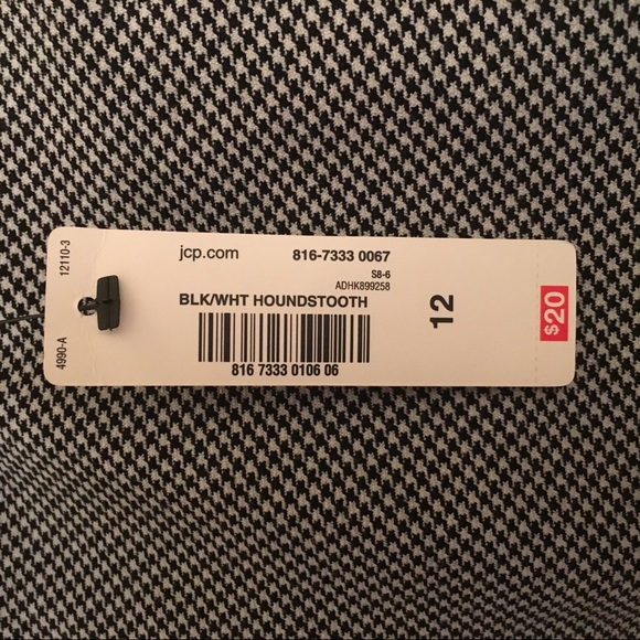 NWT Worthington Blk/Wht Houndstooth Skirt Size 12 - Picture 7 of 8